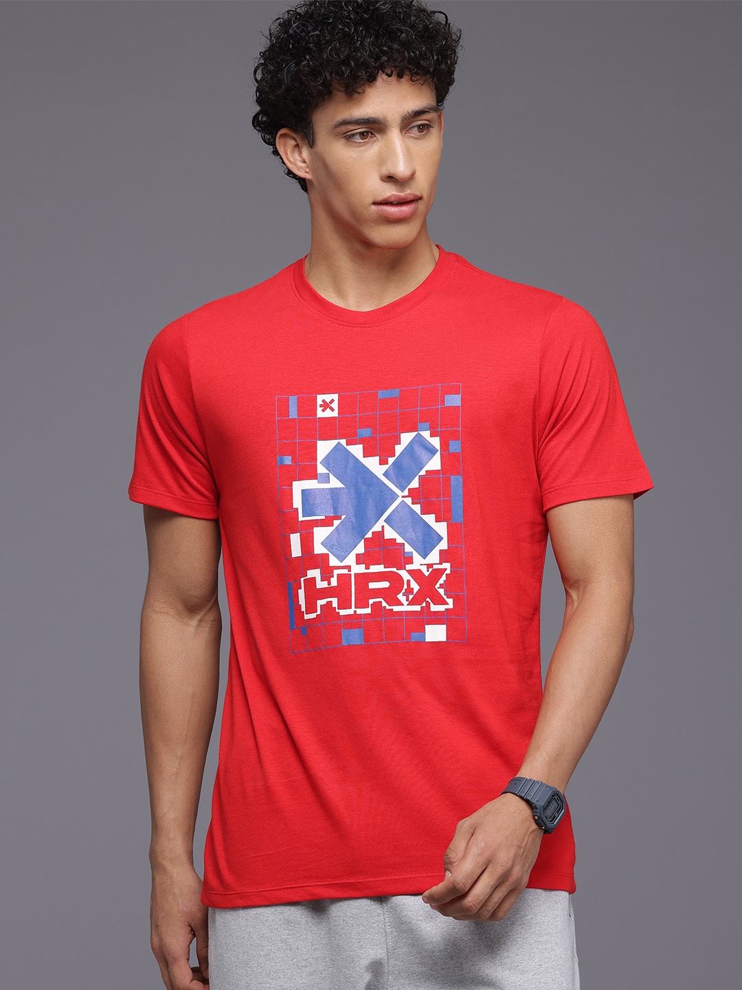 

HRX by Hrithik Roshan Men Brand Logo Printed T-shirt, Red