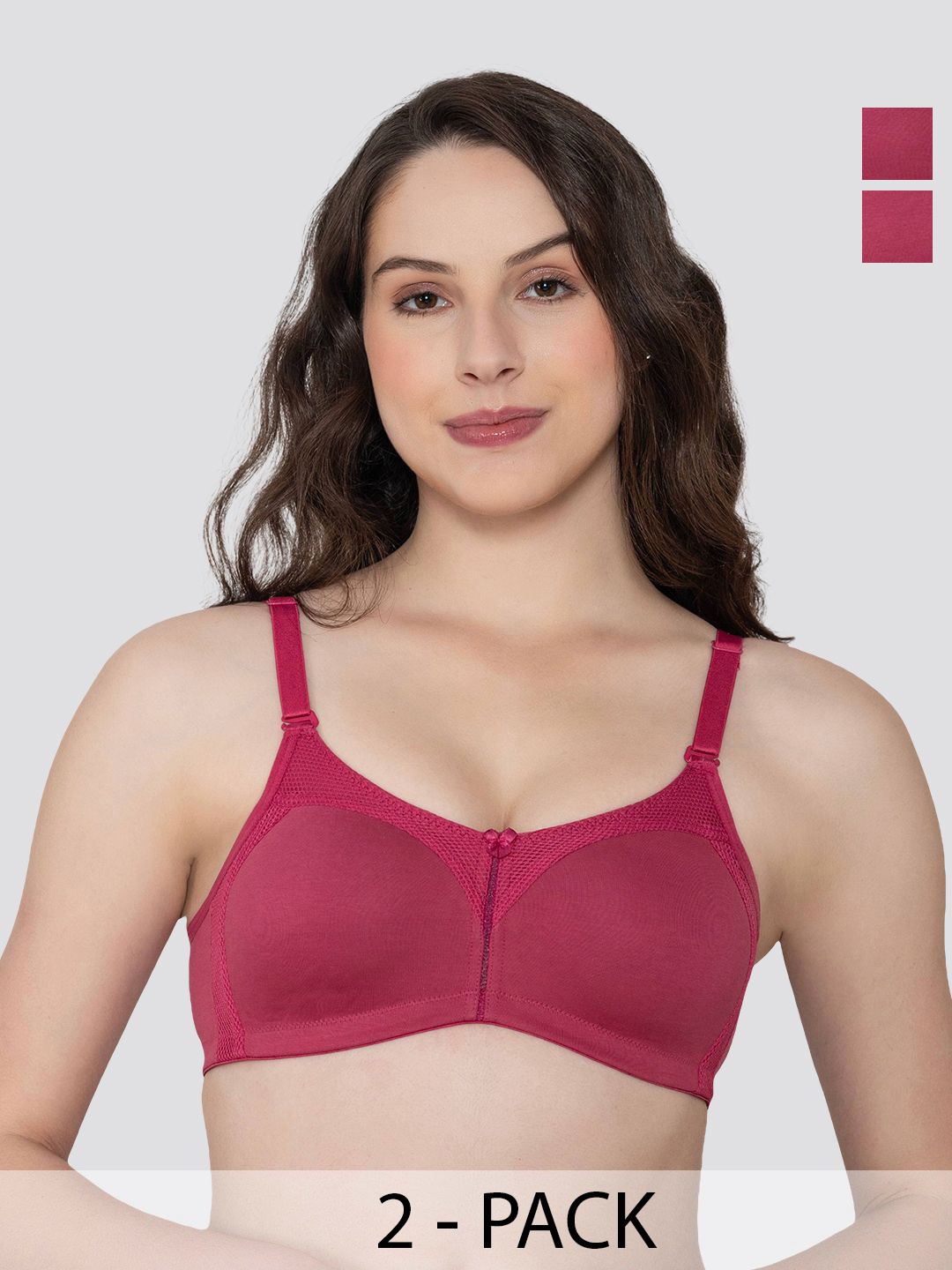 

K LINGERIE Pack of 2 Moody Non Padded Everyday Bra, Rust