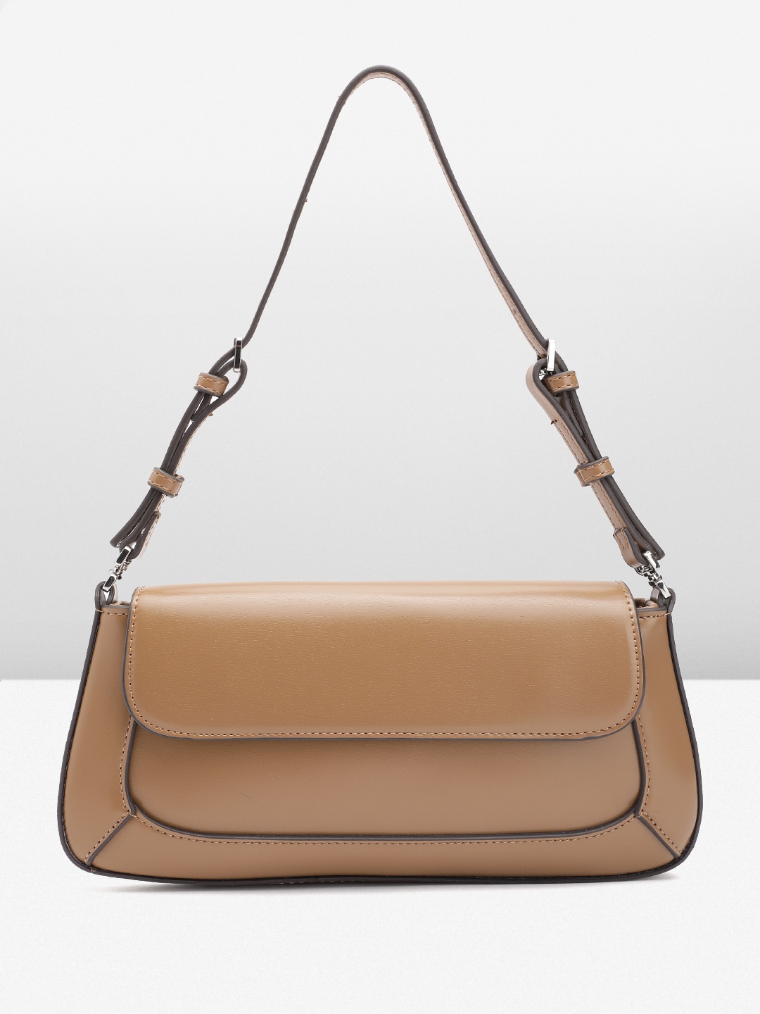 

MANGO Structured Shoulder Bag, Tan