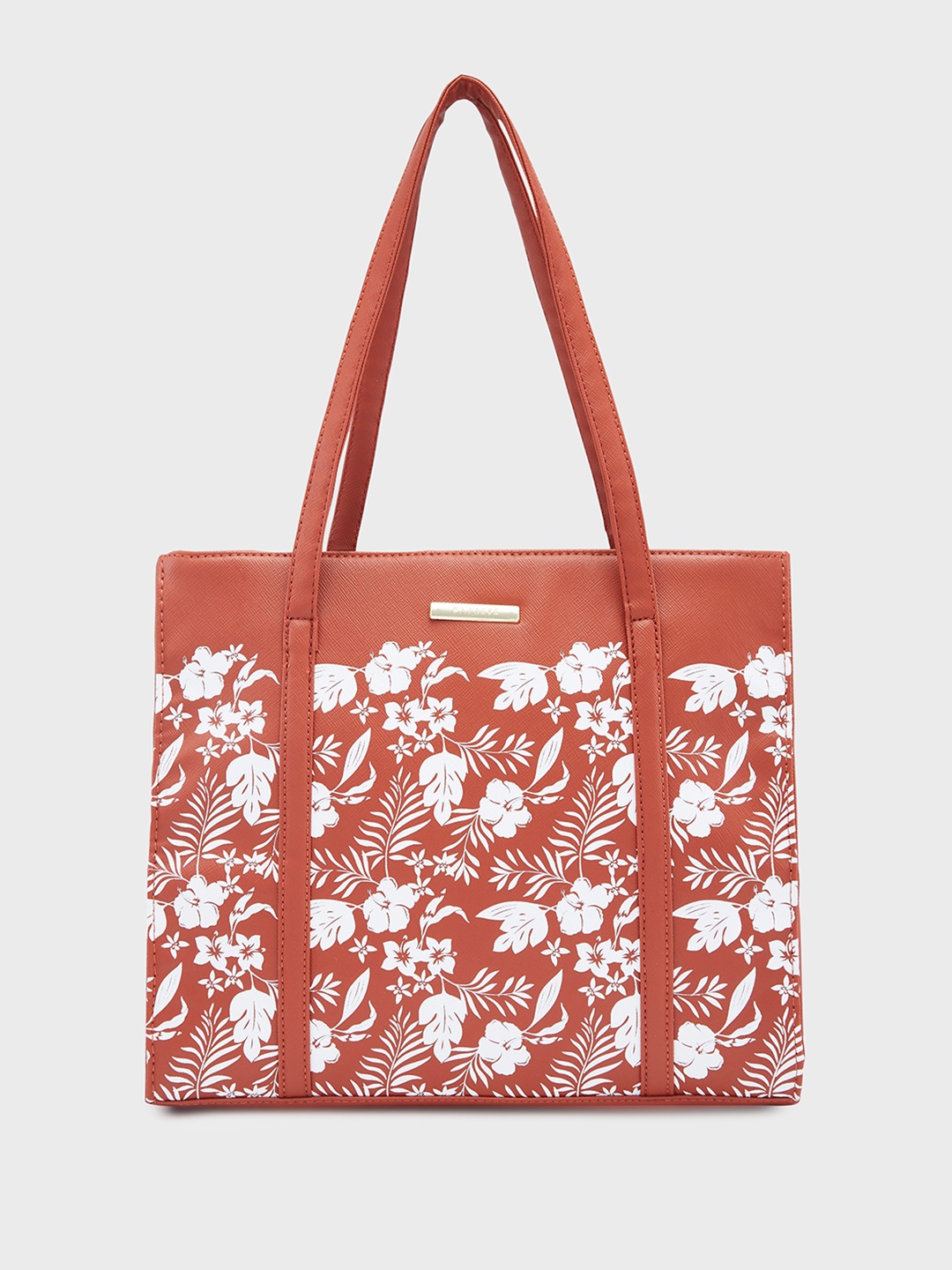 

Caprese Lively Floral Printed Structured Shoulder Bag, Rust
