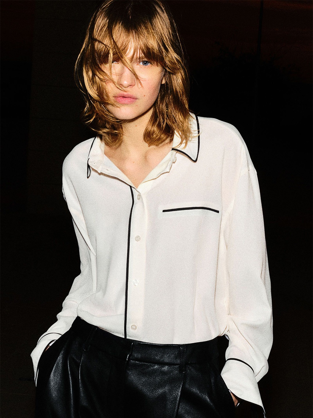 

H&M Crepe Shirt, White