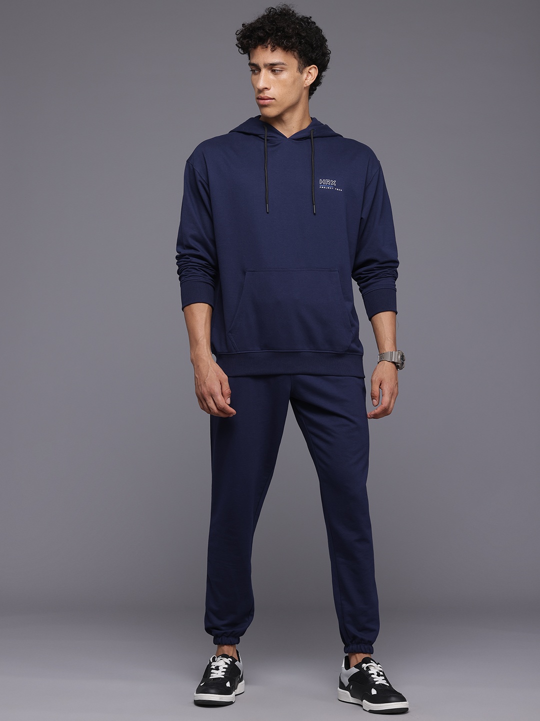 

HRX by Hrithik Roshan Brand Logo Print Lifestyle Tracksuits, Navy blue