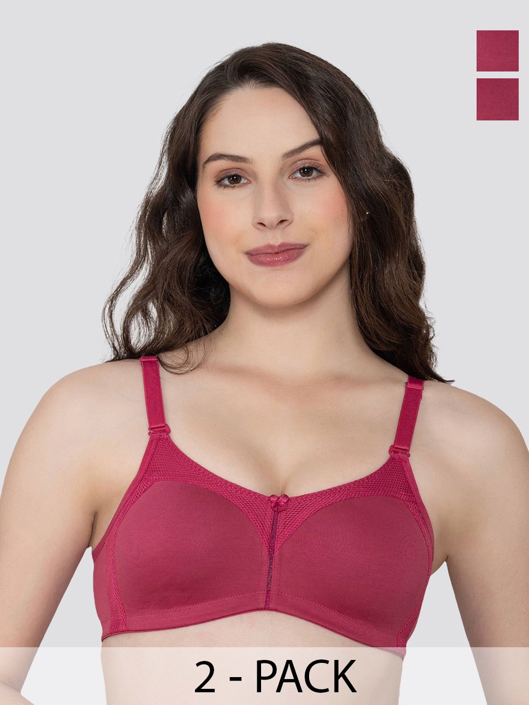 

K LINGERIE Pack of 2 Moody Non Padded Everyday Bra, Rust