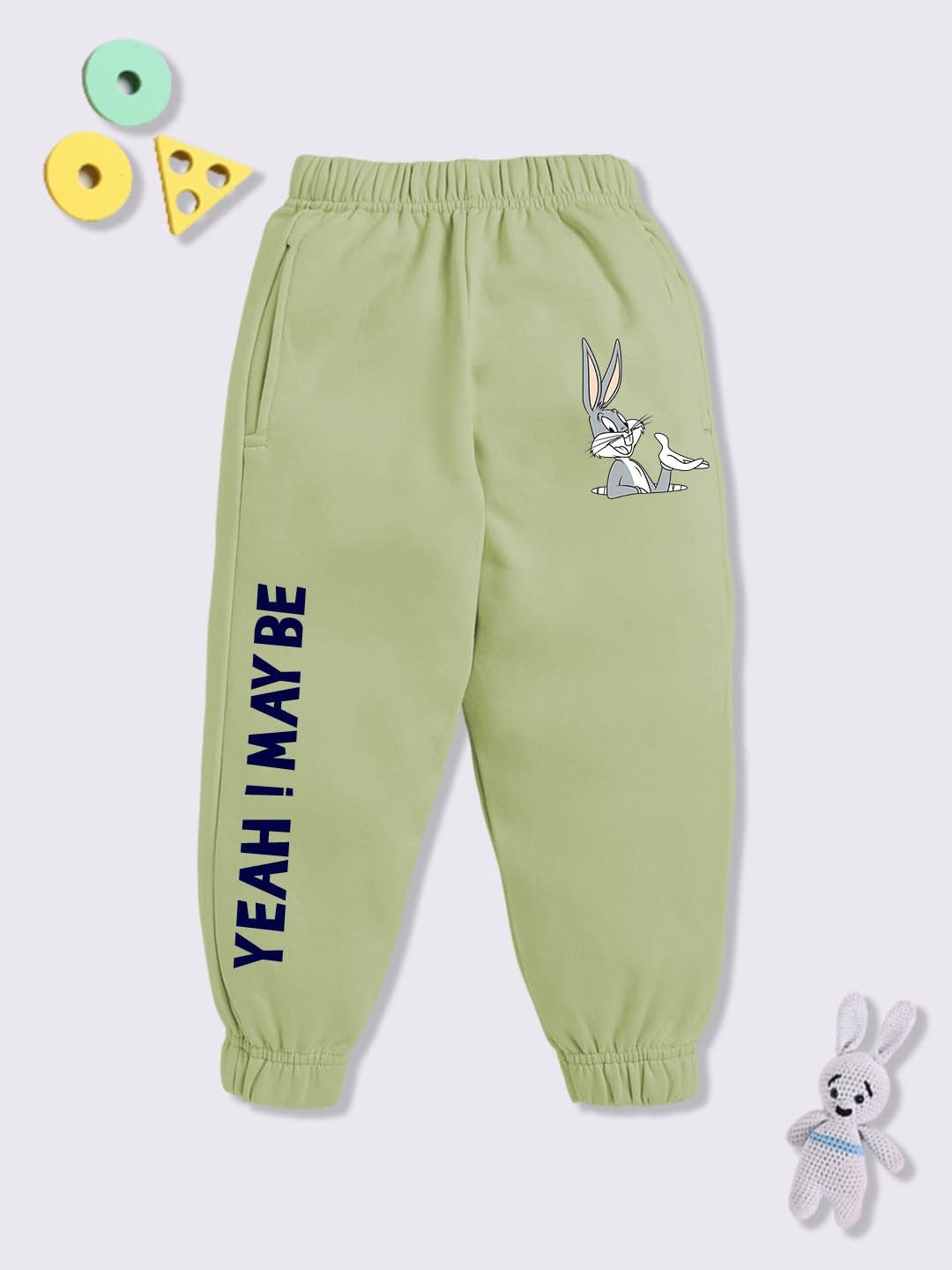 

YK X Minute Mirth Boys Printed Cotton Joggers, Olive