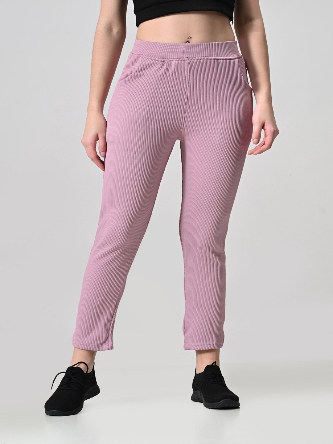 

BAESD Women Relaxed Regular Fit High-Rise Trouser, Pink