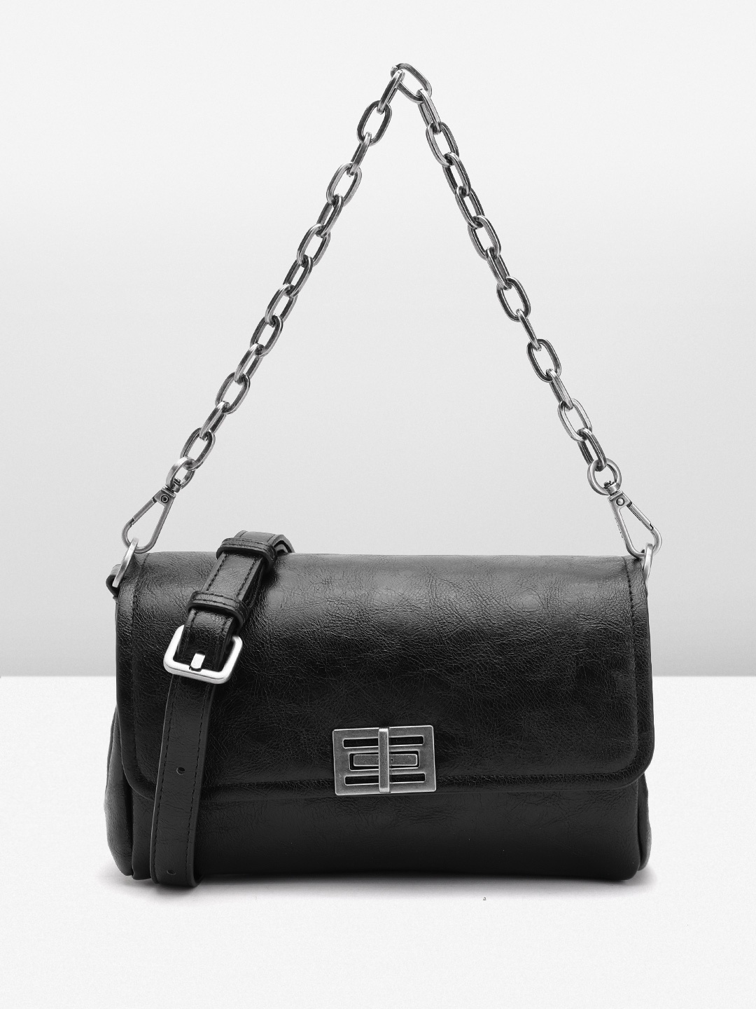 

MANGO Structured Handheld Bag, Black