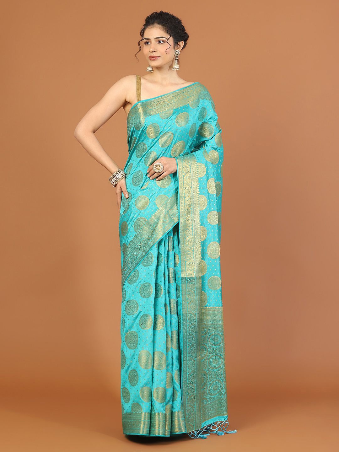 

Meena Bazaar Art Silk Saree, Blue