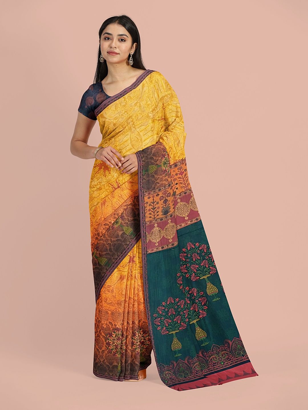 

Avyay Creation Ethnic Motifs Printed Saree, Yellow