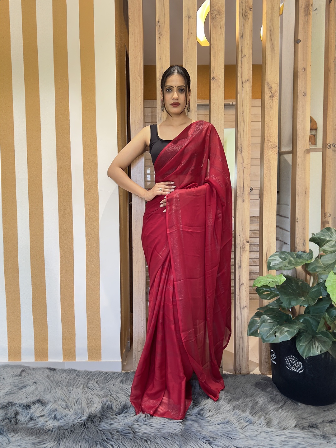 

Upalksh Silk Blend Kota Saree, Red