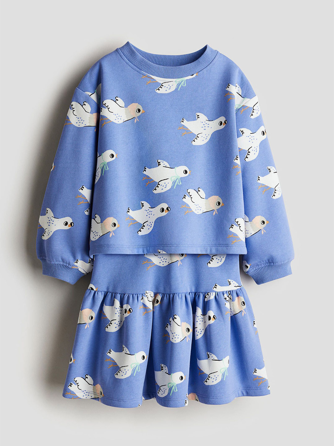 

H&M Girls 2-Piece Sweatshirt And Skirt Set, Blue