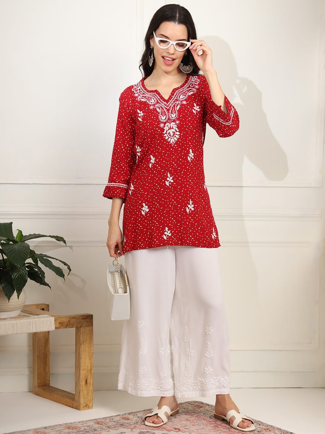 

SUFIZA LIFESTYLE Women Floral Kurti, Red