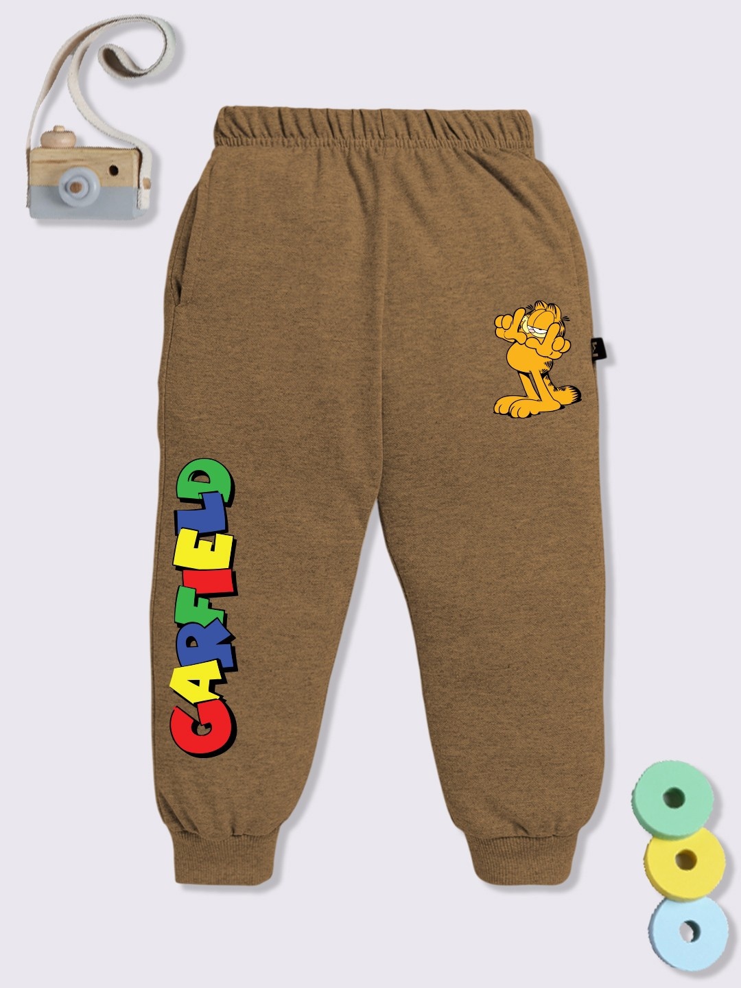 

YK X Minute Mirth Boys Printed Cotton Joggers, Brown