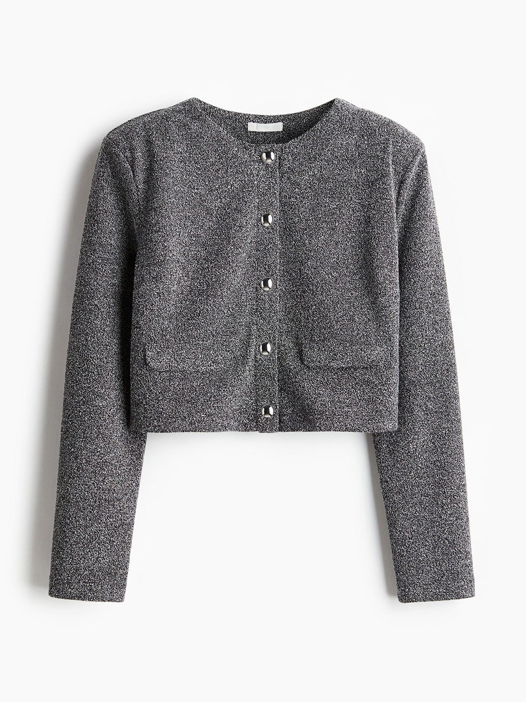 

H&M Shoulder-Pad Cardigan, Grey