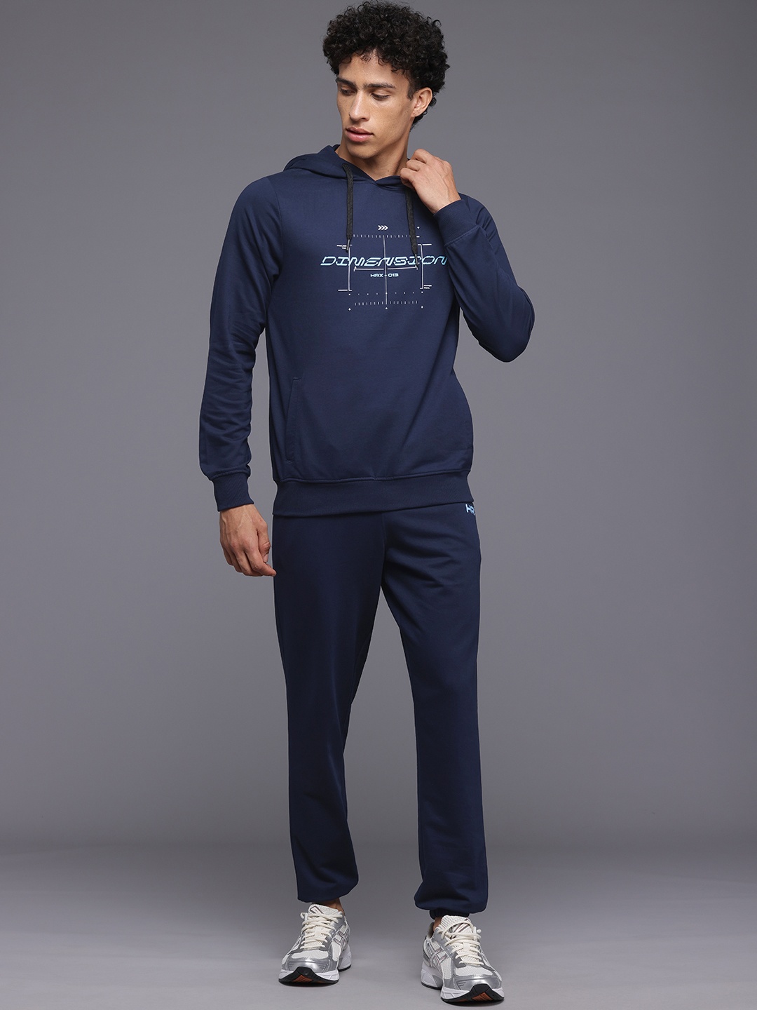 

HRX by Hrithik Roshan Printed Lifestyle Tracksuits, Navy blue