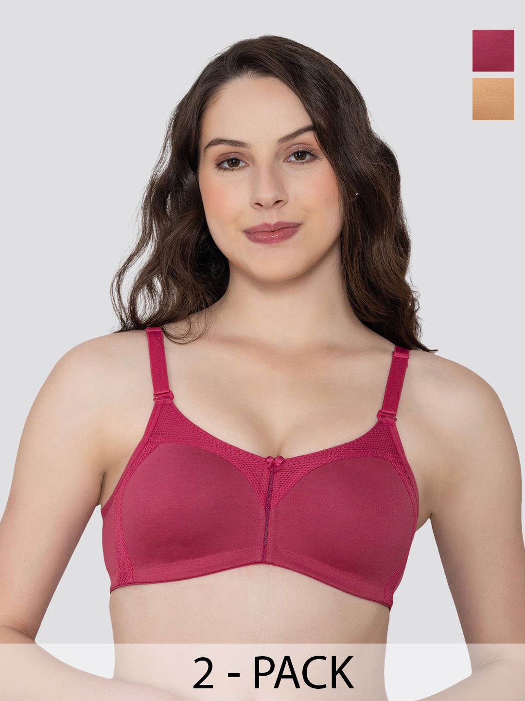 

K LINGERIE Pack of 2 Moody Non Padded Everyday Bra, Nude
