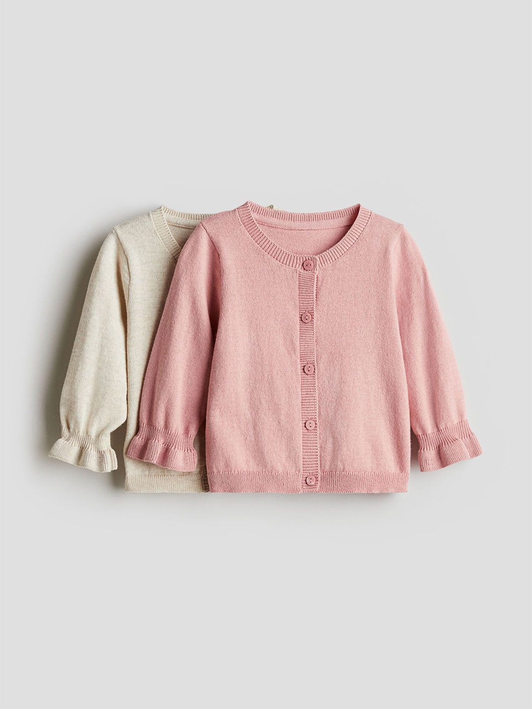 

H&M 2-Pack Fine-Knit Cardigans, Pink