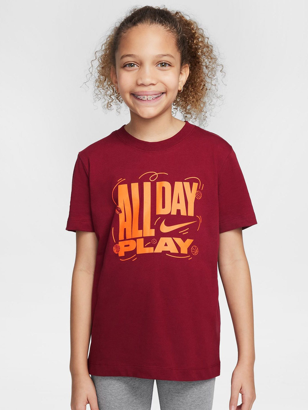 

Nike Unisex Typography Printed Round Neck Casual T-shirt, Red
