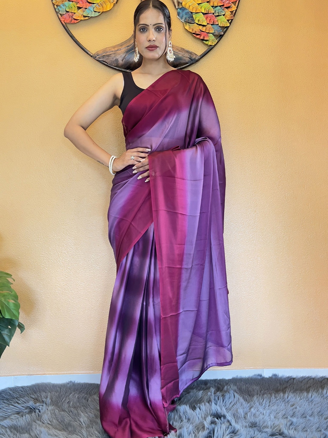 

Upalksh Striped Pattern Kota Saree, Purple