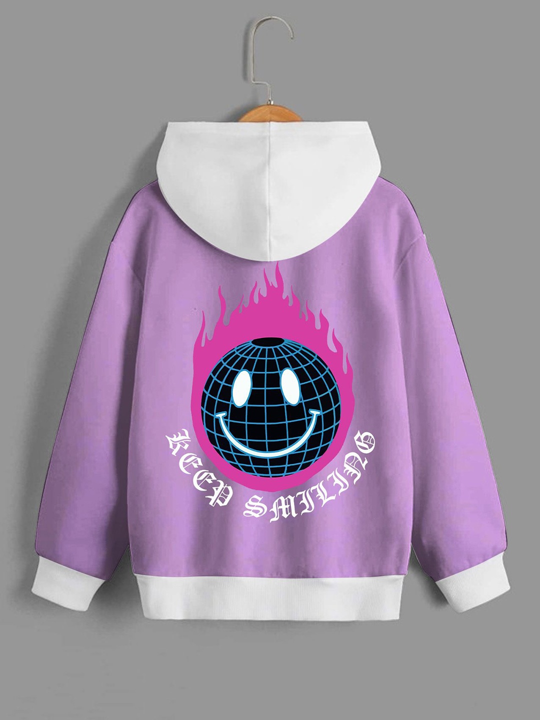 

Dagcros Boys Printed Hooded Sweatshirt, Purple