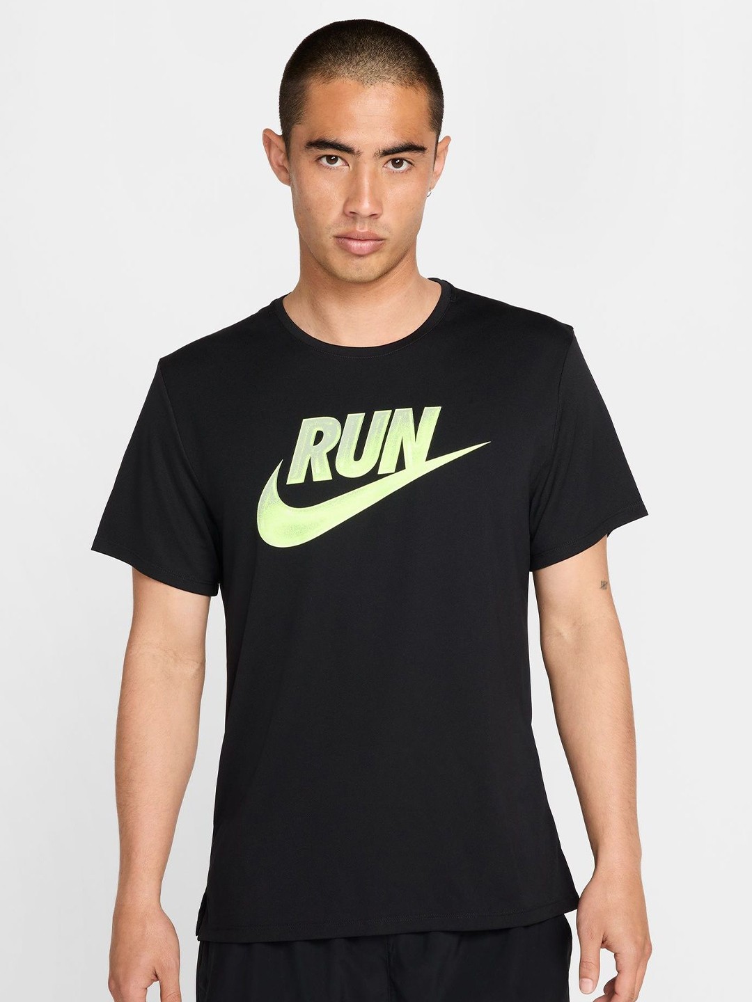 

Nike Men Dri-FIT Run Energy Printed Round Neck Sport T-shirt, Black