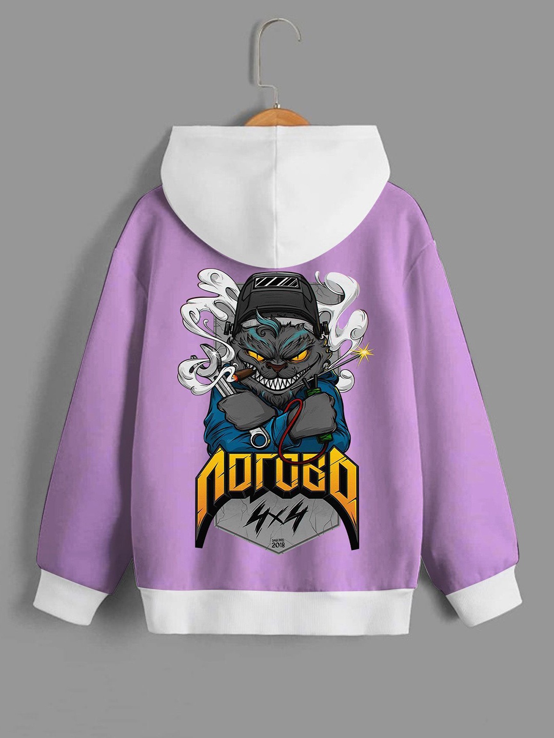 

Dagcros Boys Printed Hooded Sweatshirt, Purple