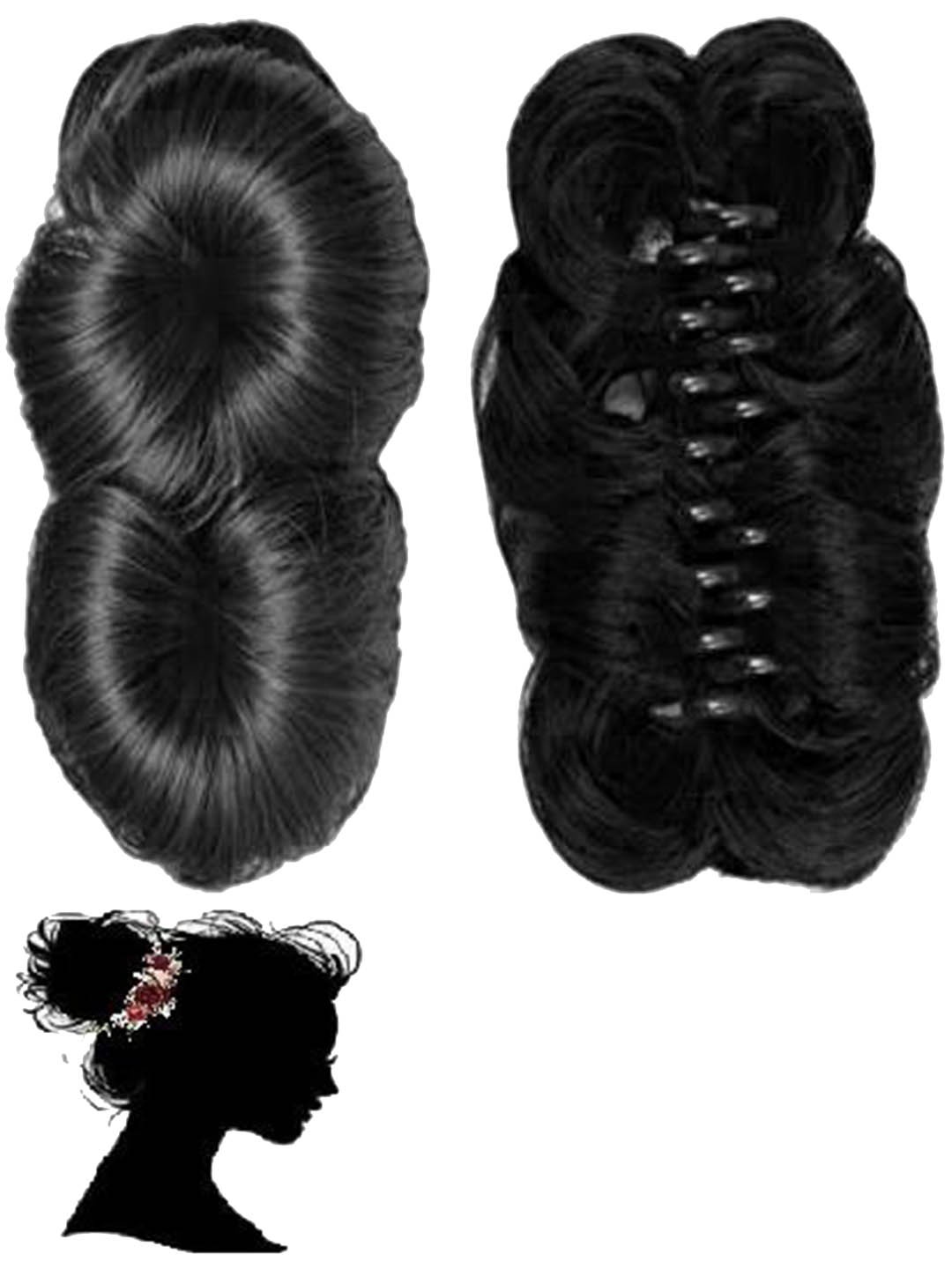 

CRIBE Clip In Wavy Bun Hair Extension - Black - 10 Inch