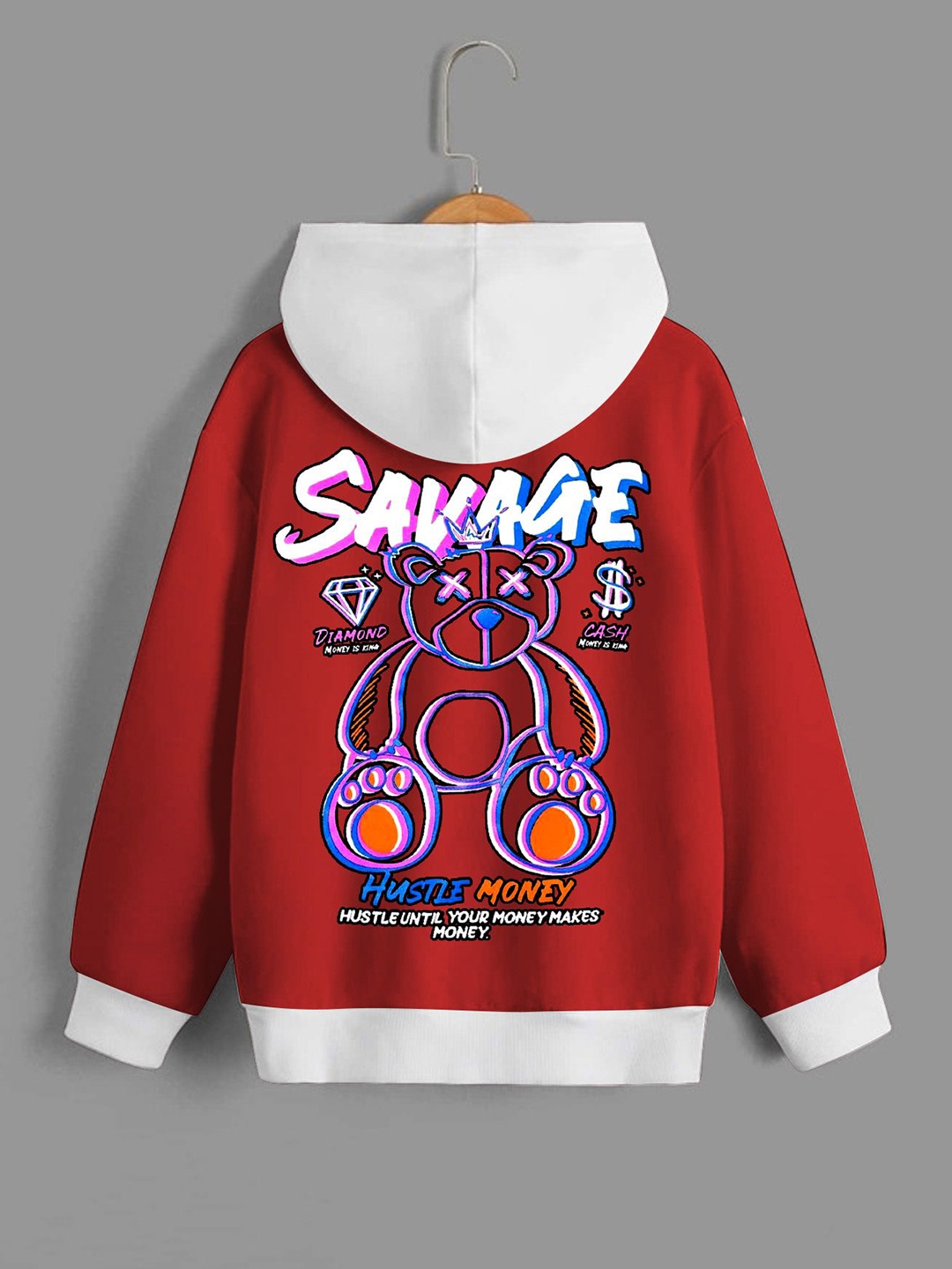 

Dagcros Boys Printed Hooded Sweatshirt, Red