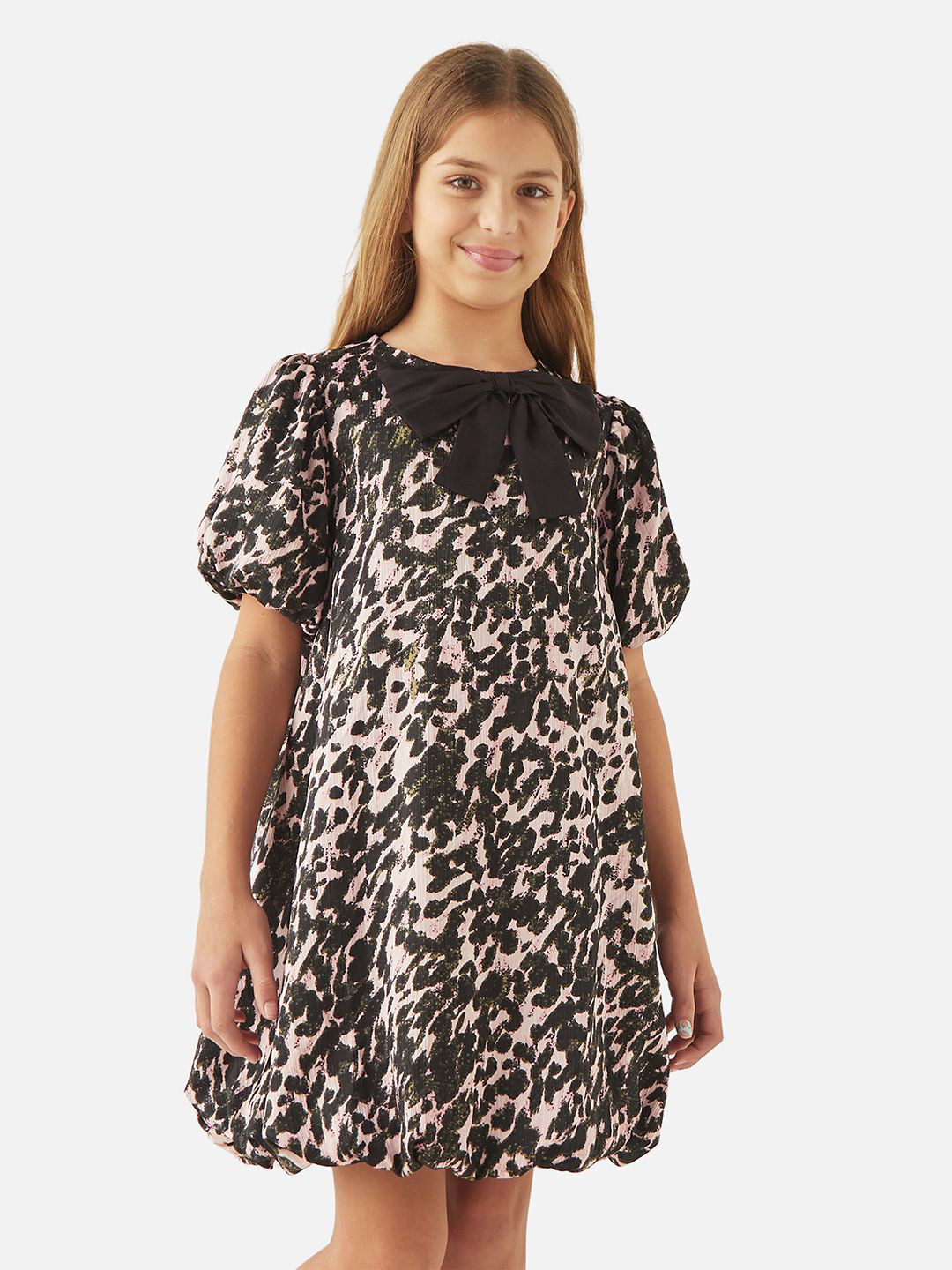 

Juniors by Babyshop Girls Animal Printed A-Line Dress, Beige