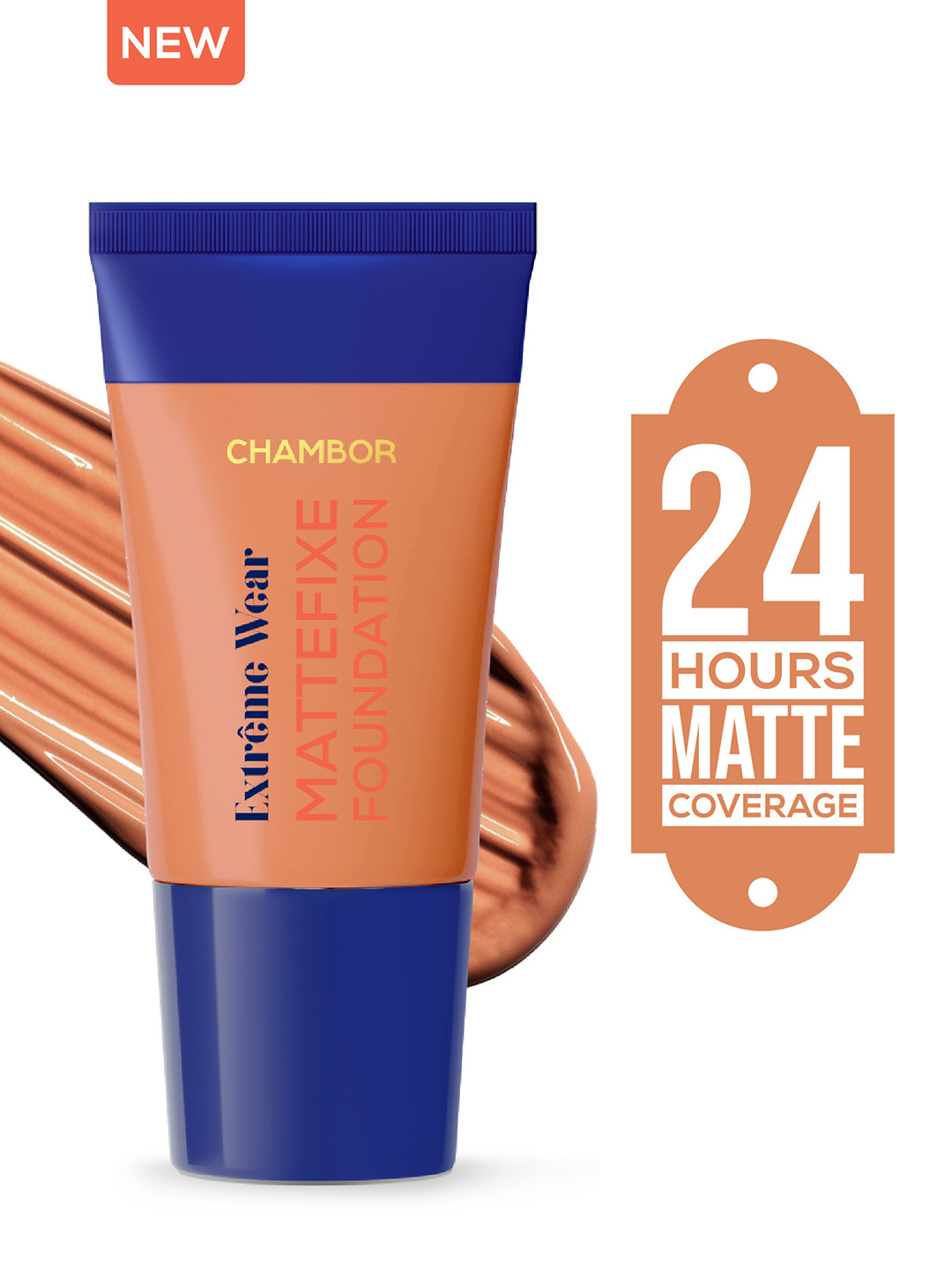 

Chambor Extreme Wear Mattefixe Foundation- 20 ml- Warm 504, Tan