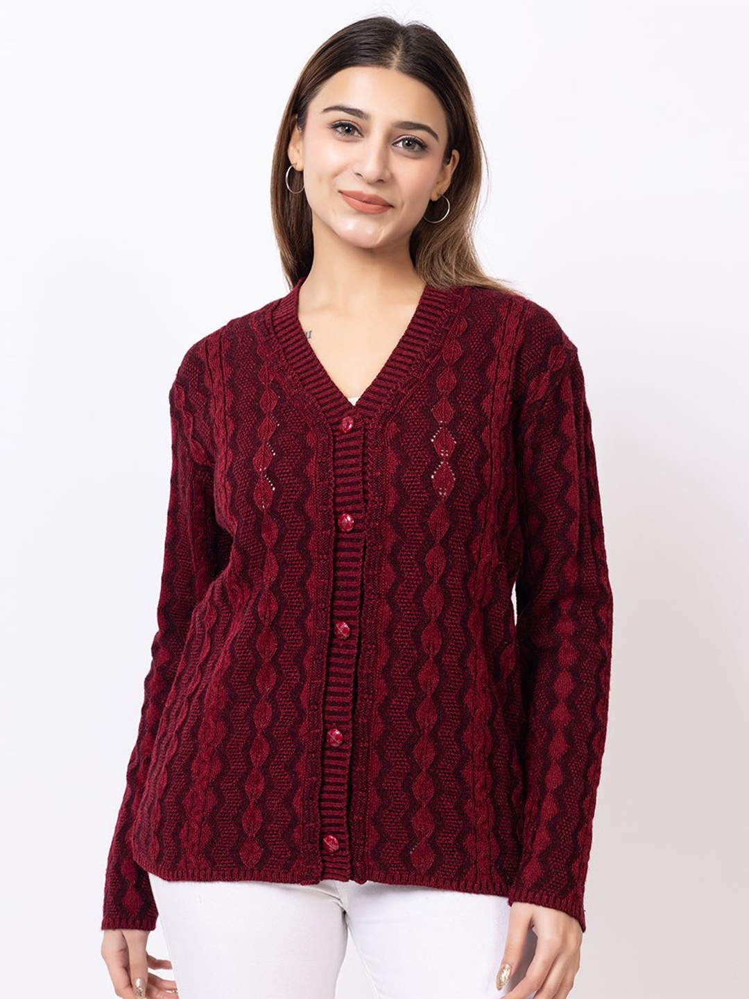 

TWENTY ME Women Cardigan, Maroon