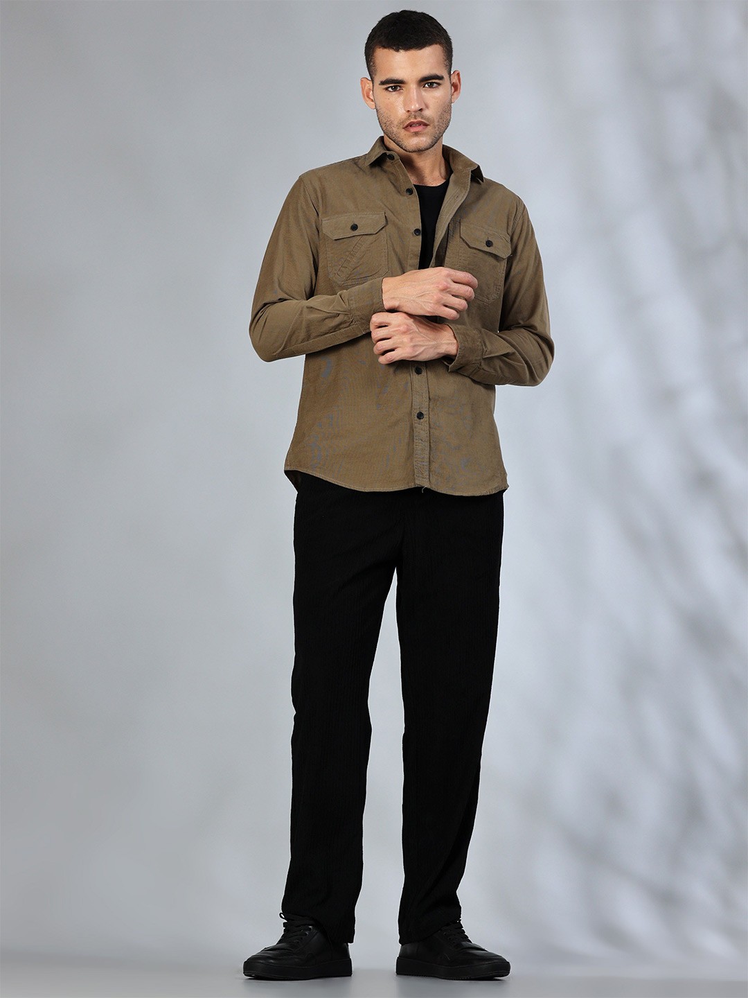 

HOUSE OF MAHNOTS Men Comfort Slim Fit Opaque Casual Shirt, Brown
