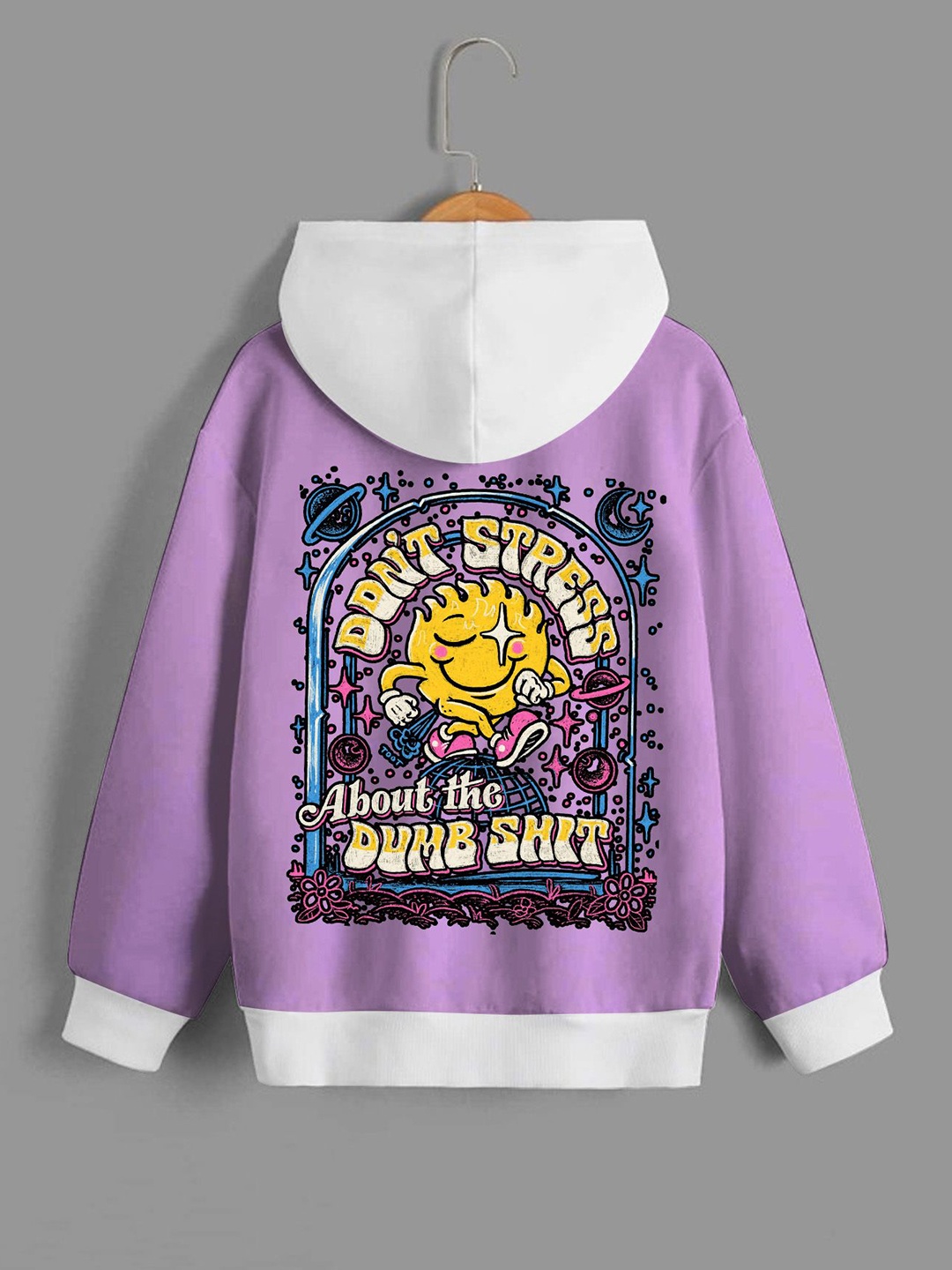 

Dagcros Boys Printed Hooded Sweatshirt, Purple
