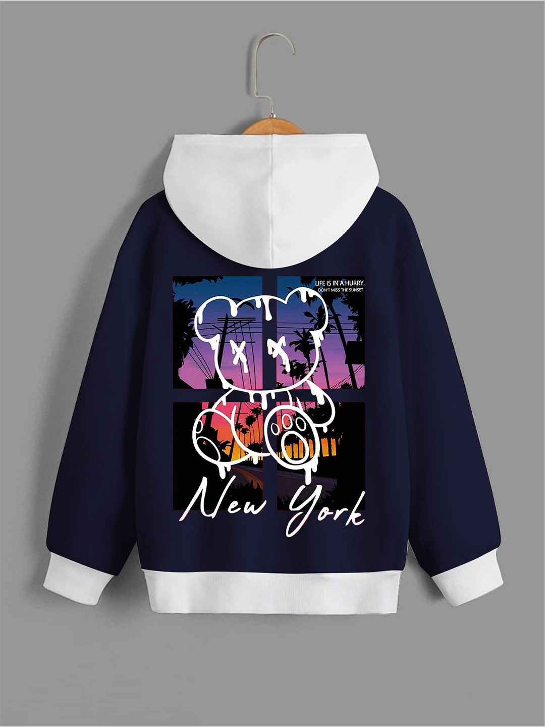 

Dagcros Boys Printed Hooded Sweatshirt, Blue
