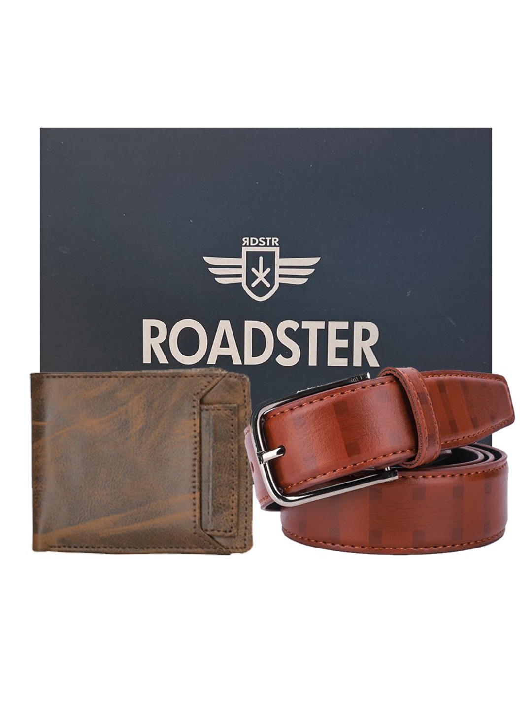 

The Roadster Lifestyle Co. Men Accessory Gift Set of Wallet and Belt, Tan