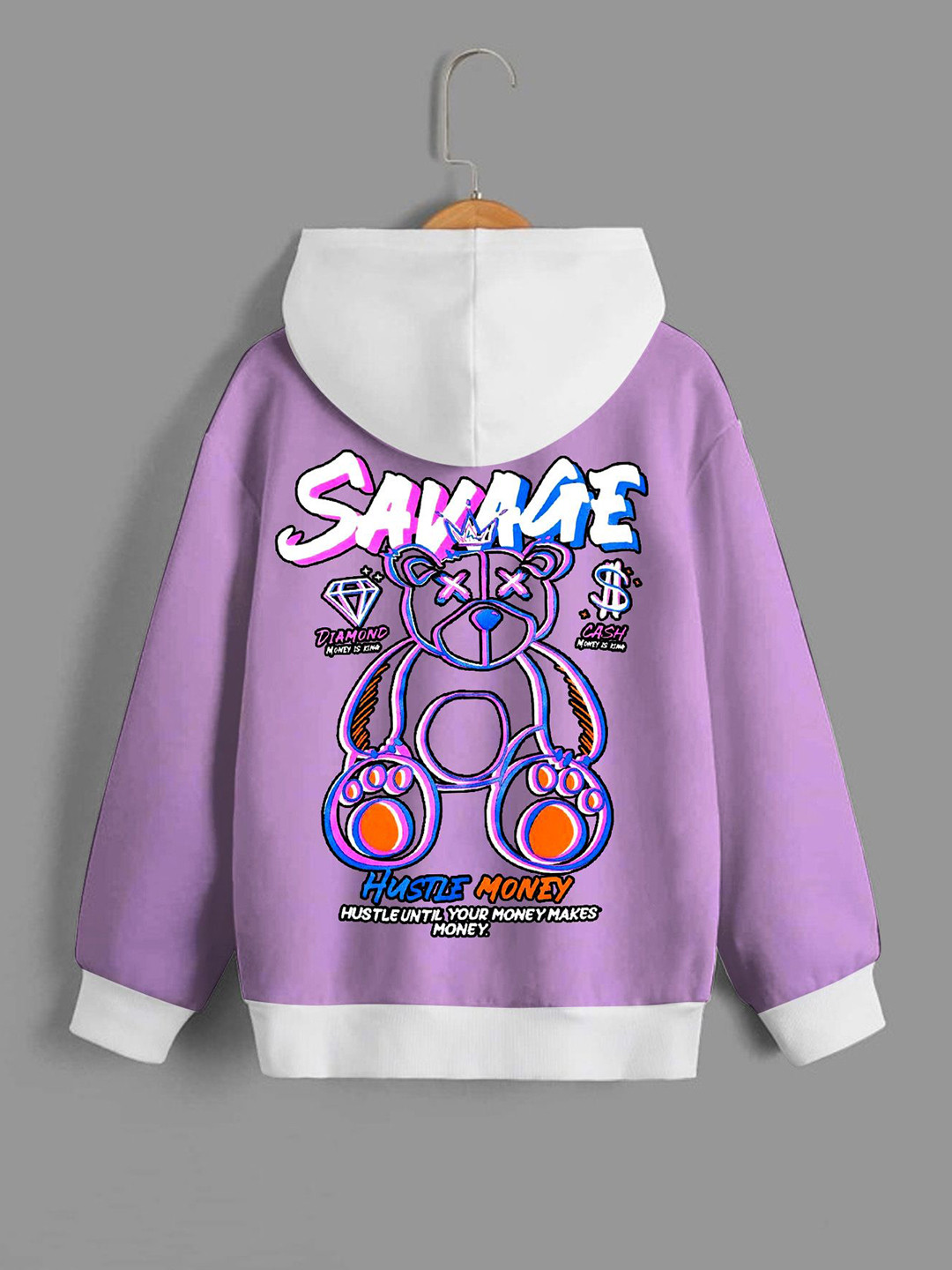 

Dagcros Boys Printed Hooded Sweatshirt, Purple
