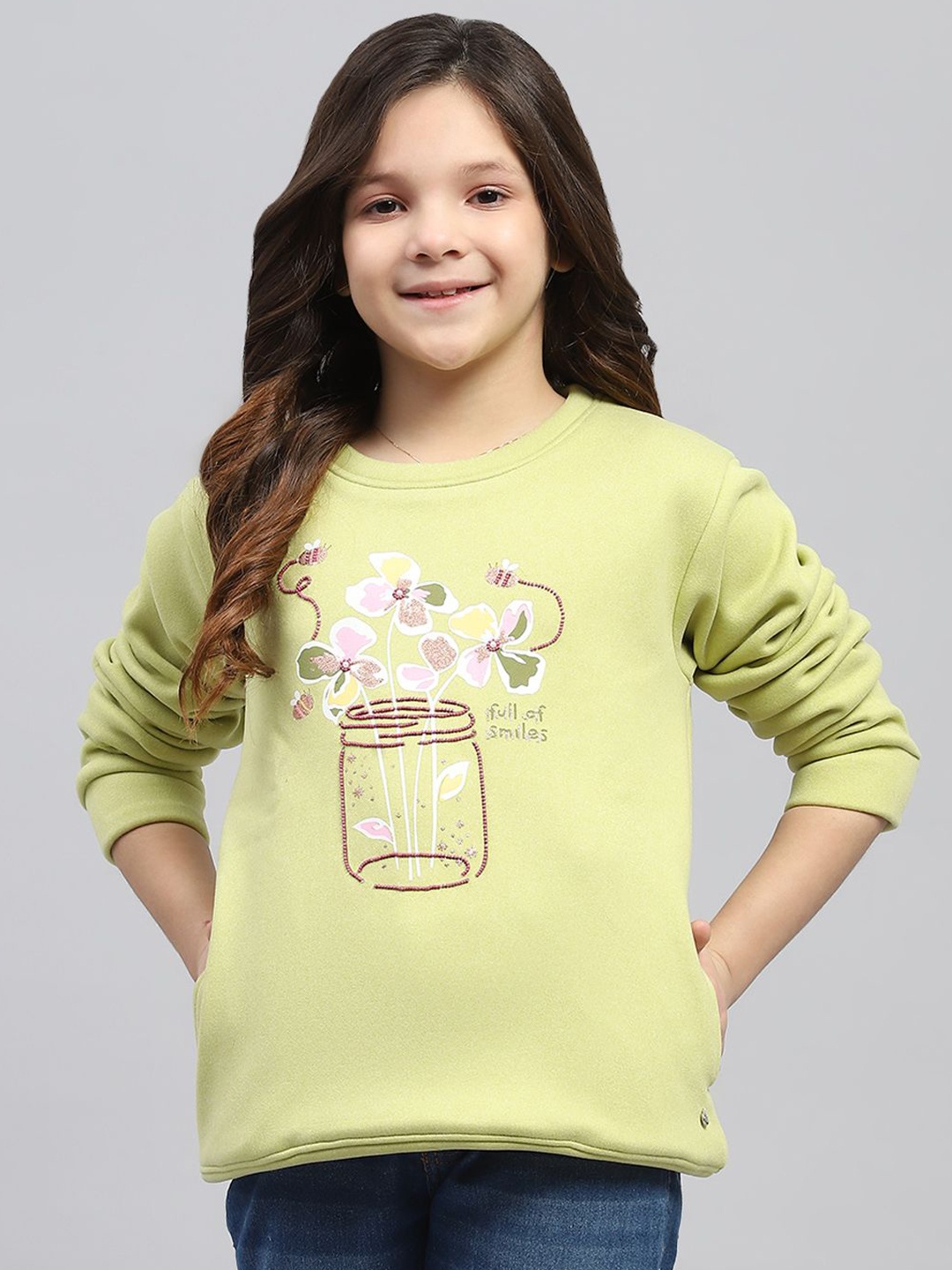 

Monte Carlo Girls Printed Sweatshirt, Green