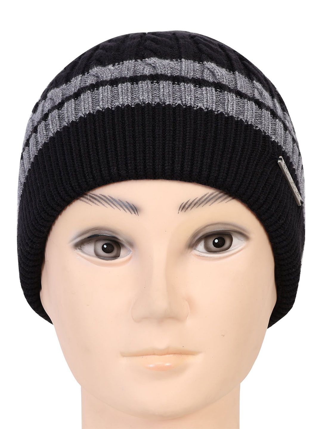 

Bonjour Unisex Woollen Beanie Cap, Black