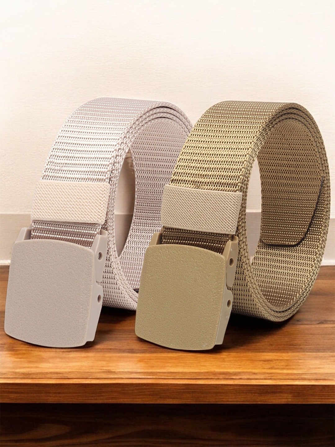

Provogue Men Pack of 2 Textured Belt, Gold