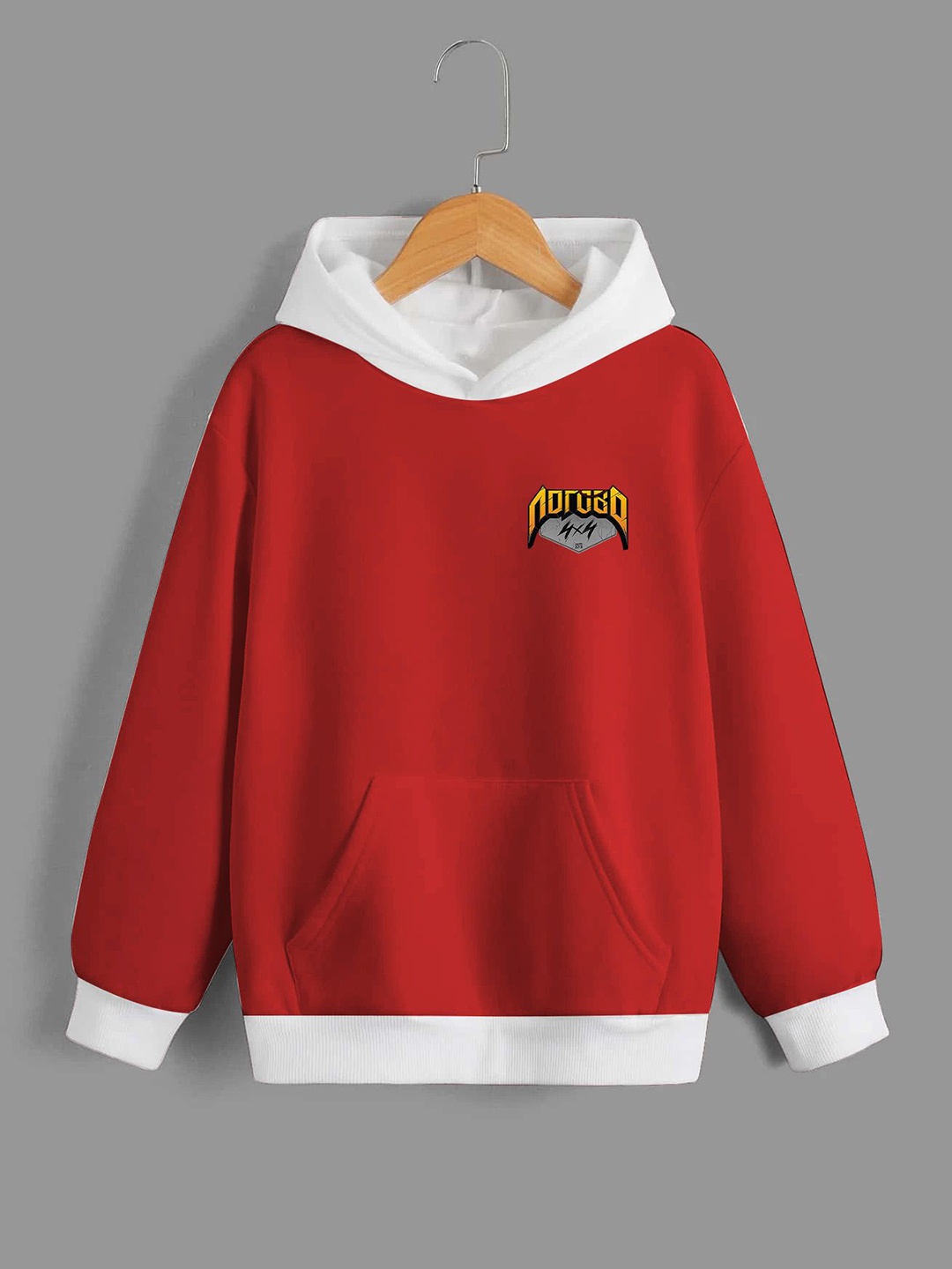 

Dagcros Boys Printed Hooded Sweatshirt, Red