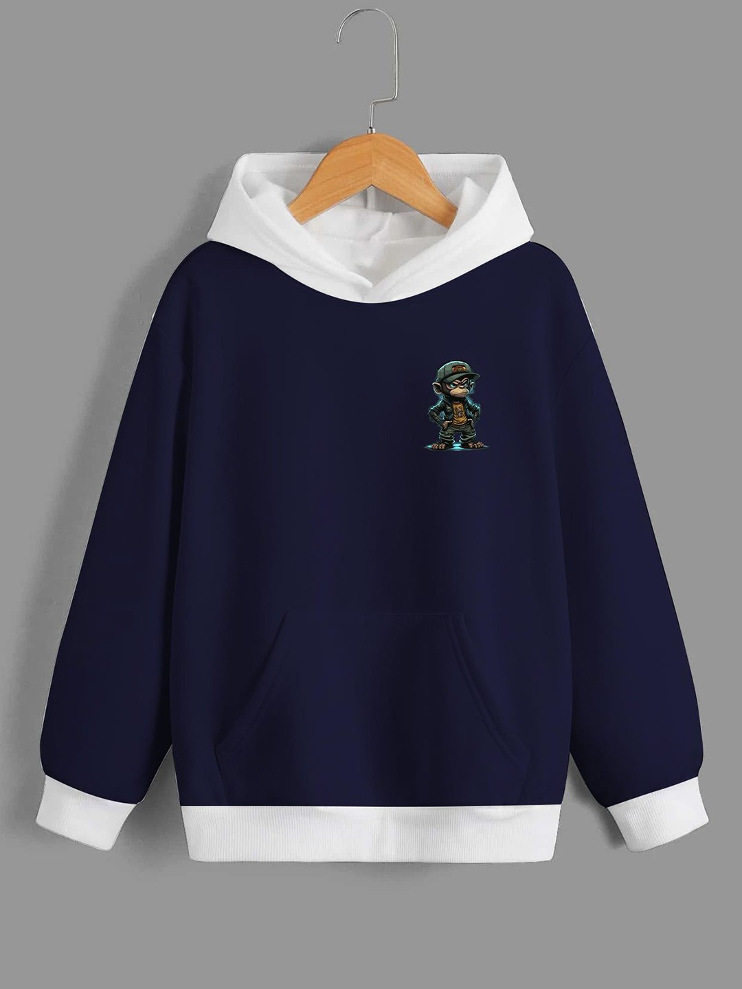

Dagcros Boys Printed Hooded Sweatshirt, Blue