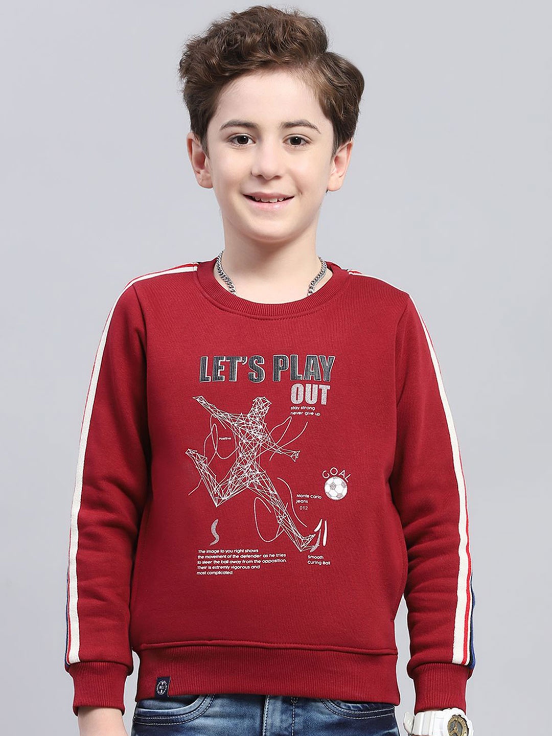 

Monte Carlo Boys Printed Sweatshirt, Maroon