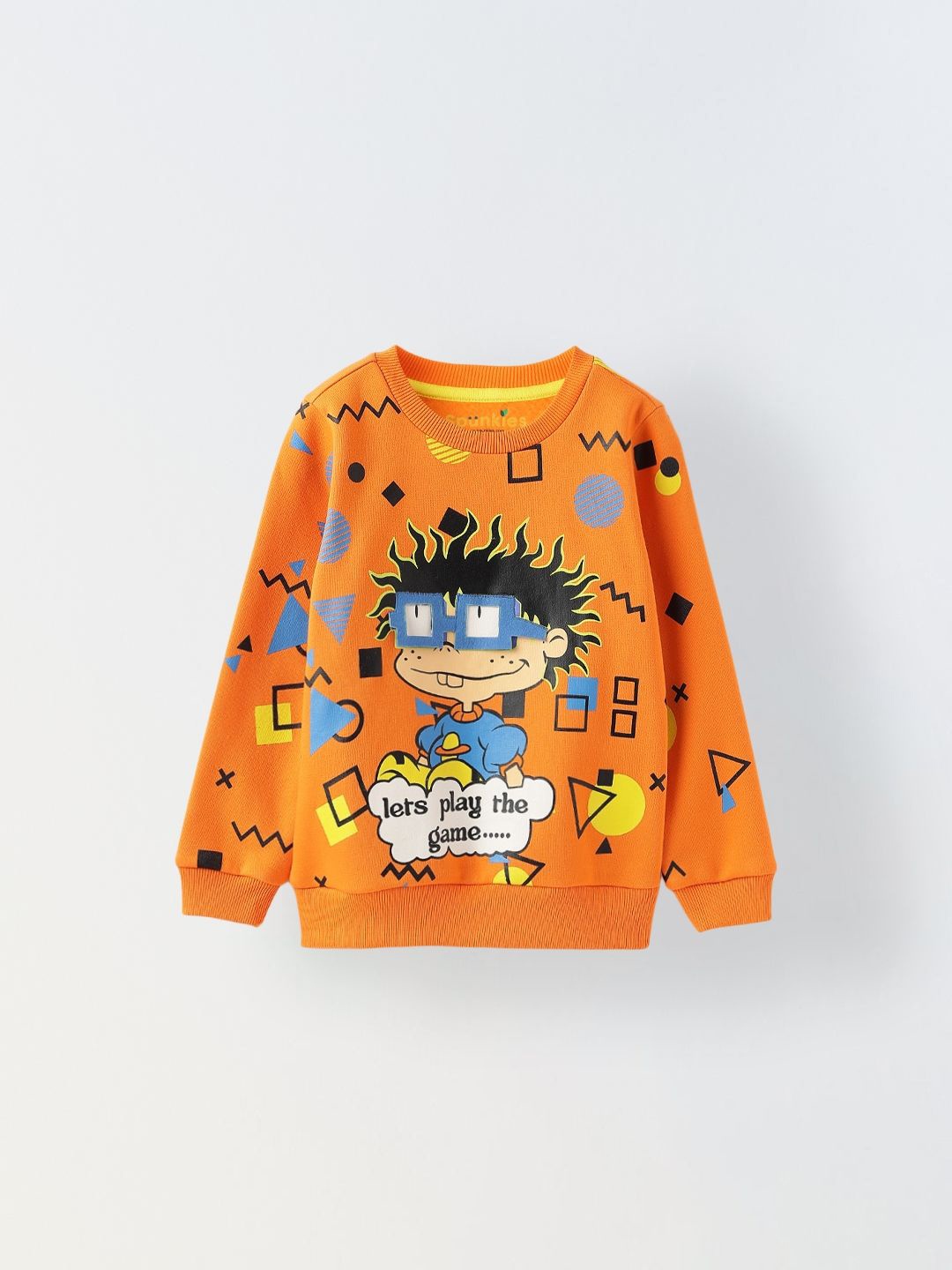 

SPUNKIES Kids Printed Cotton Sweatshirt, Orange