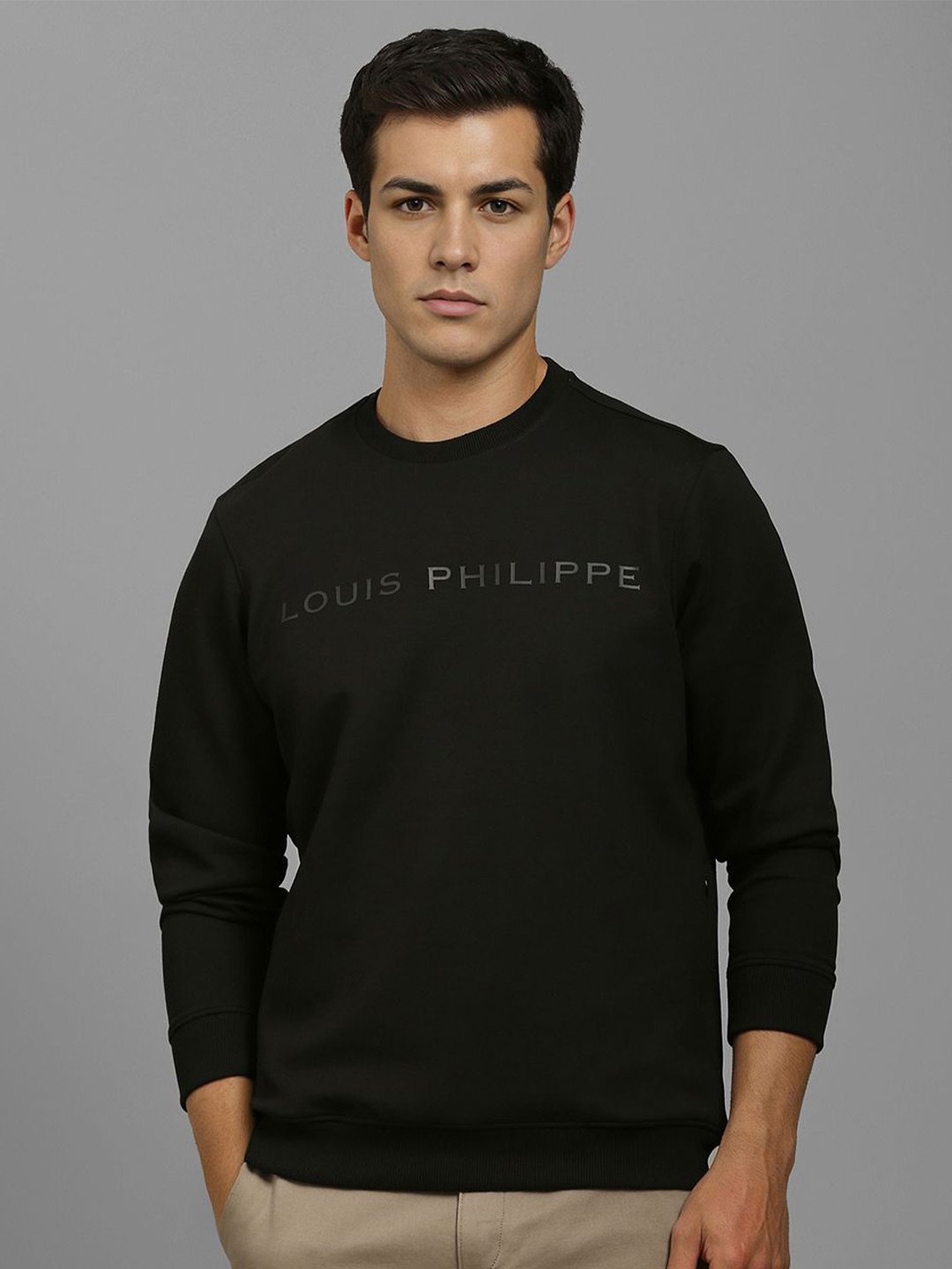 

Louis Philippe Men Printed Sweatshirt, Black