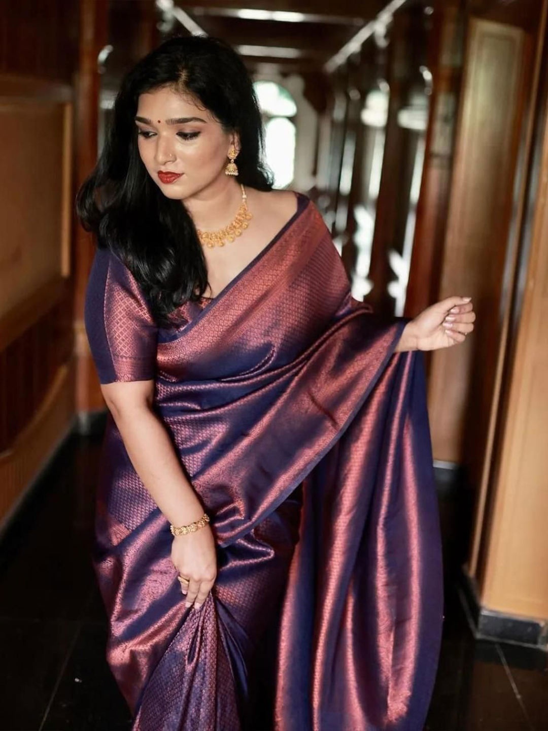 

Upalksh Kanjeevaram Saree, Blue