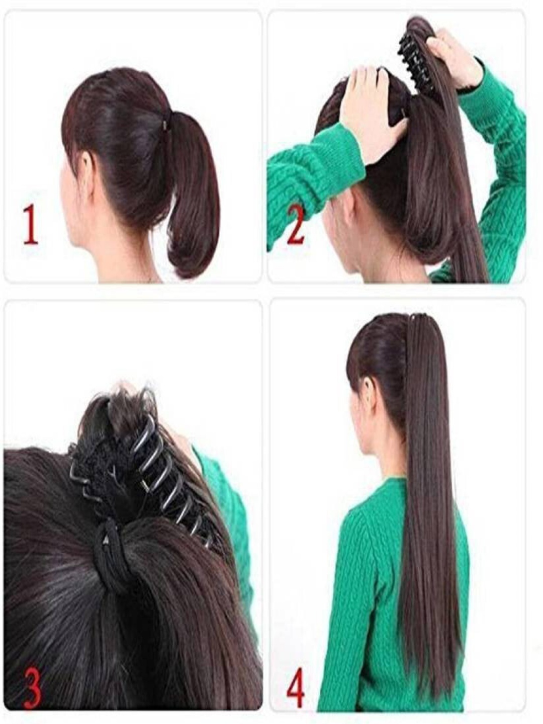 

CRIBE Clip-In Straight Ponytail Hair Extension - Brown- 20 Inch