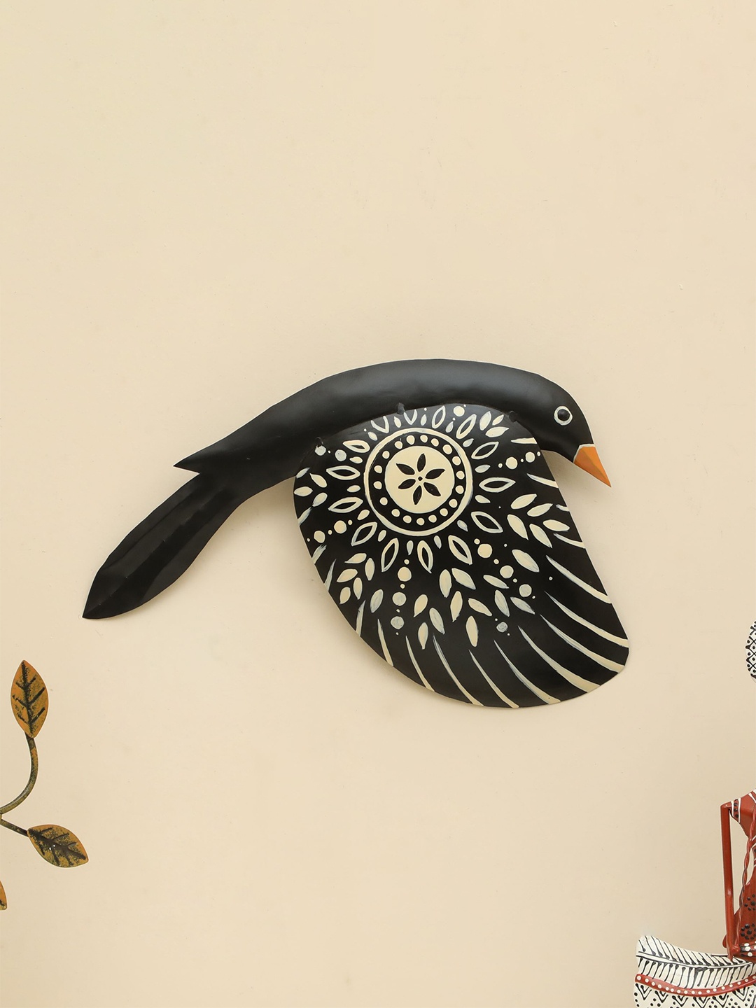 

vedas Mystic Indiana Black & Off White Textured Metal Falguni Flying Bird Wall Decor