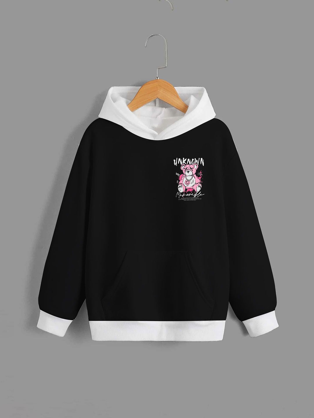

Dagcros Boys Printed Hooded Sweatshirt, Black