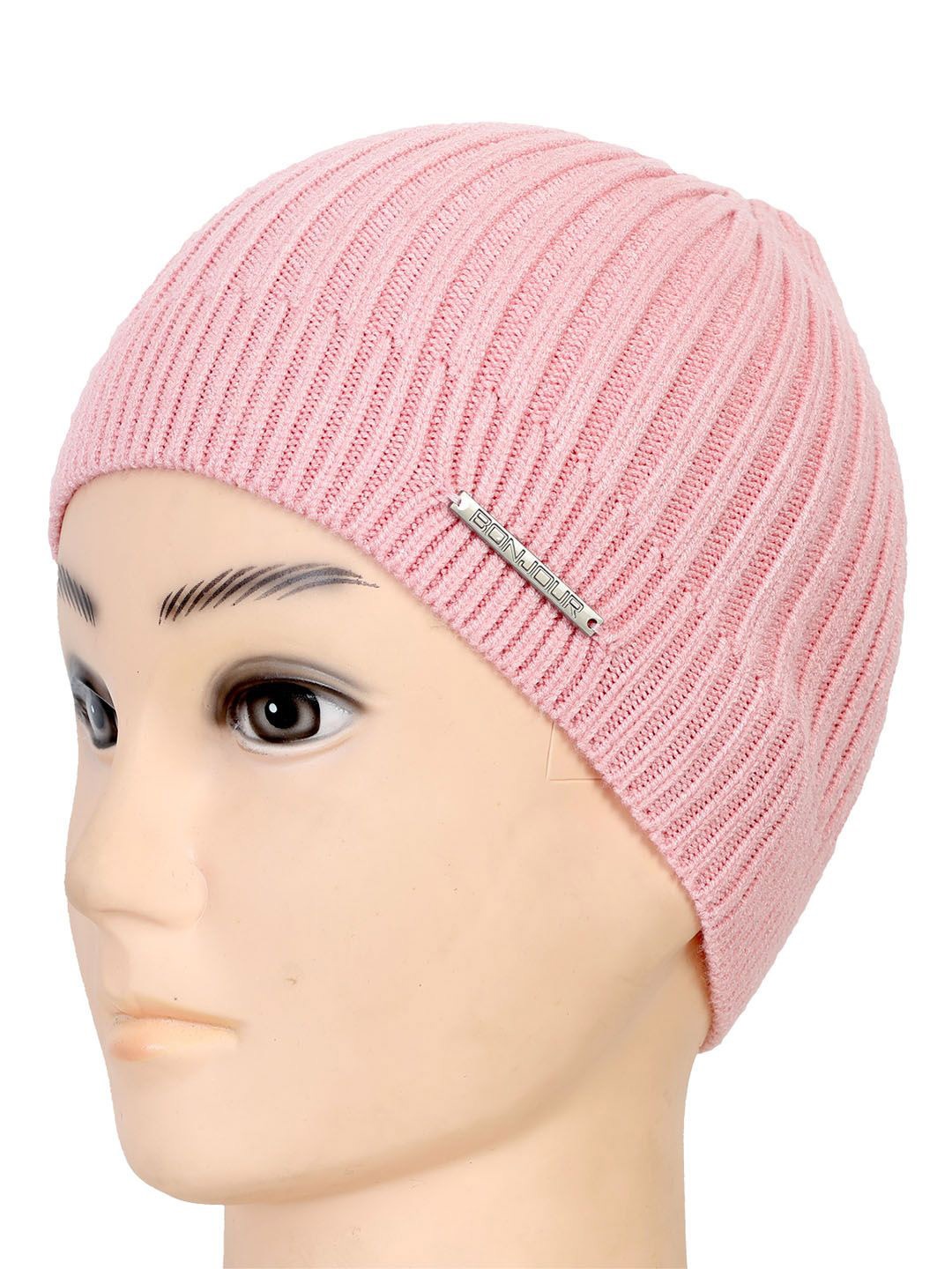 

Bonjour Unisex Woollen Beanie, Pink