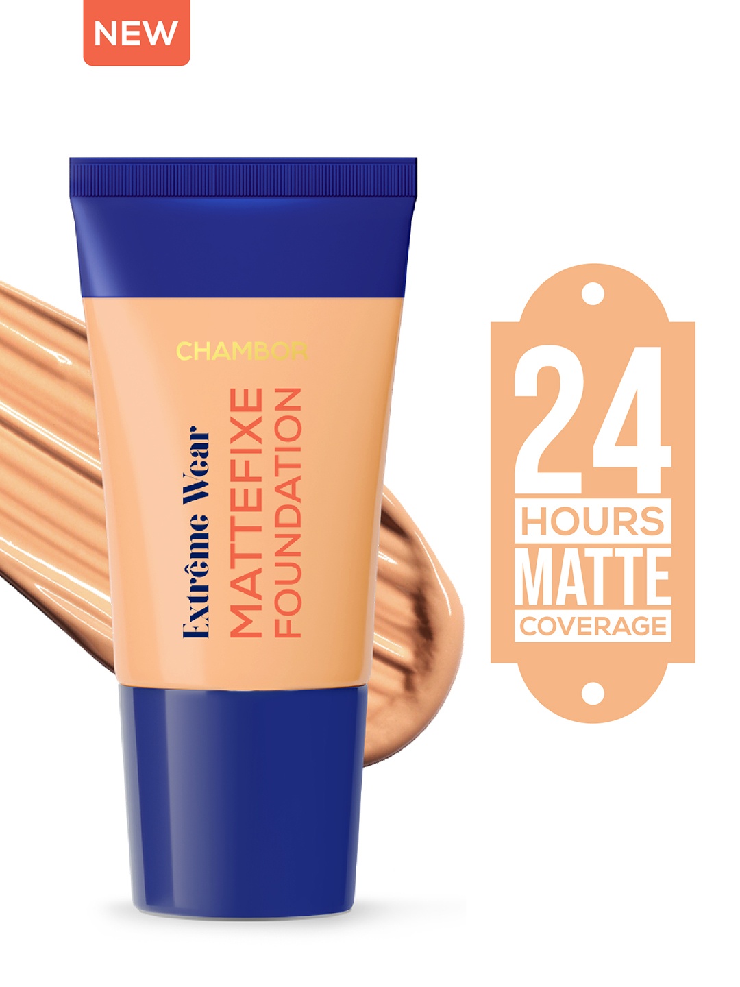 

Chambor Extreme Wear Mattefixe Foundation - 20 ml - Neutral Warm 402, Nude