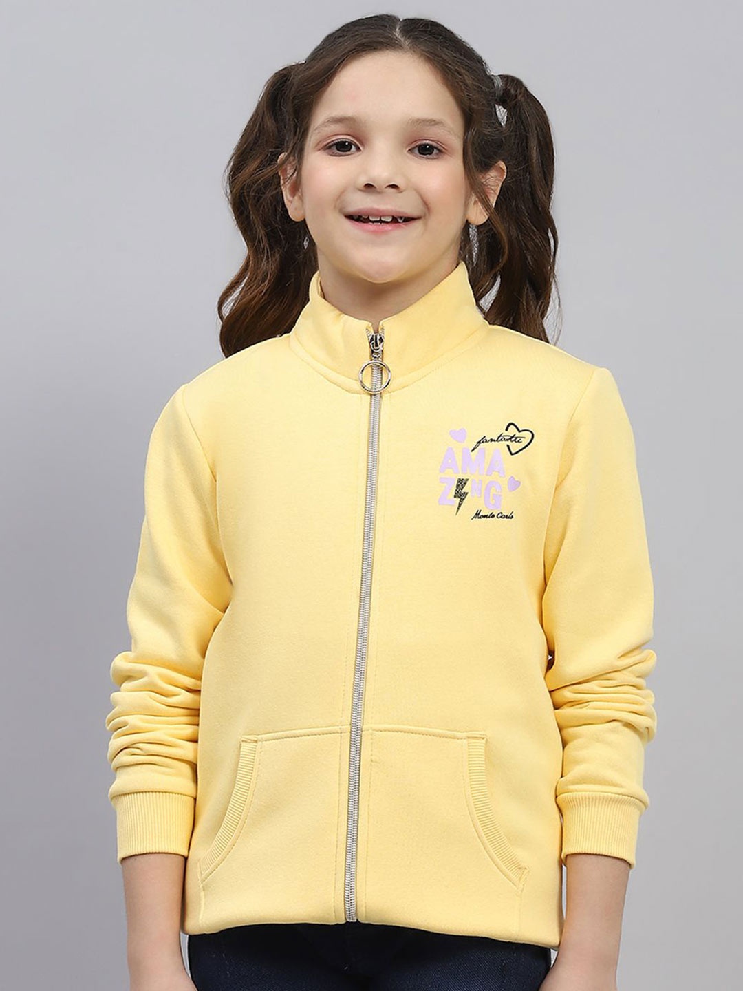 

Monte Carlo Girls Printed Sweatshirt, Yellow